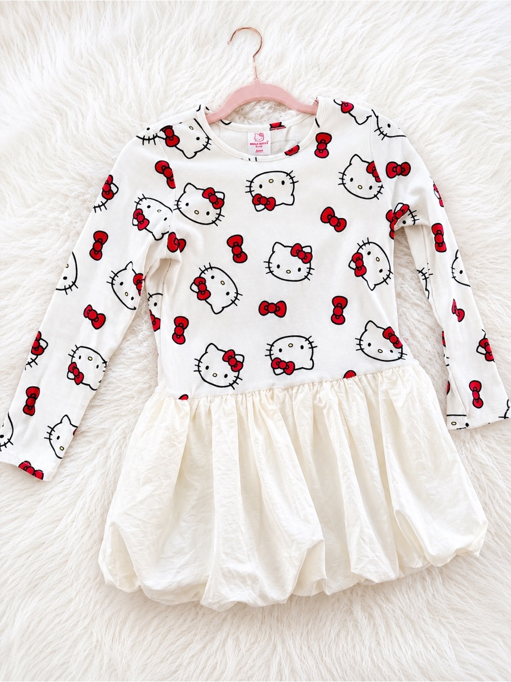Hello Kitty White Dress with Red Bow Print